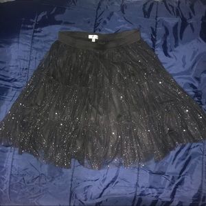 Juniors Black Sparkly Skirt (B12)